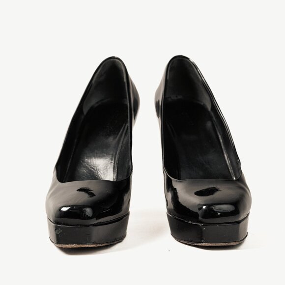 Gucci Nero Vernice Crystal Square-Toe Platform Pumps - Picture 2 of 10